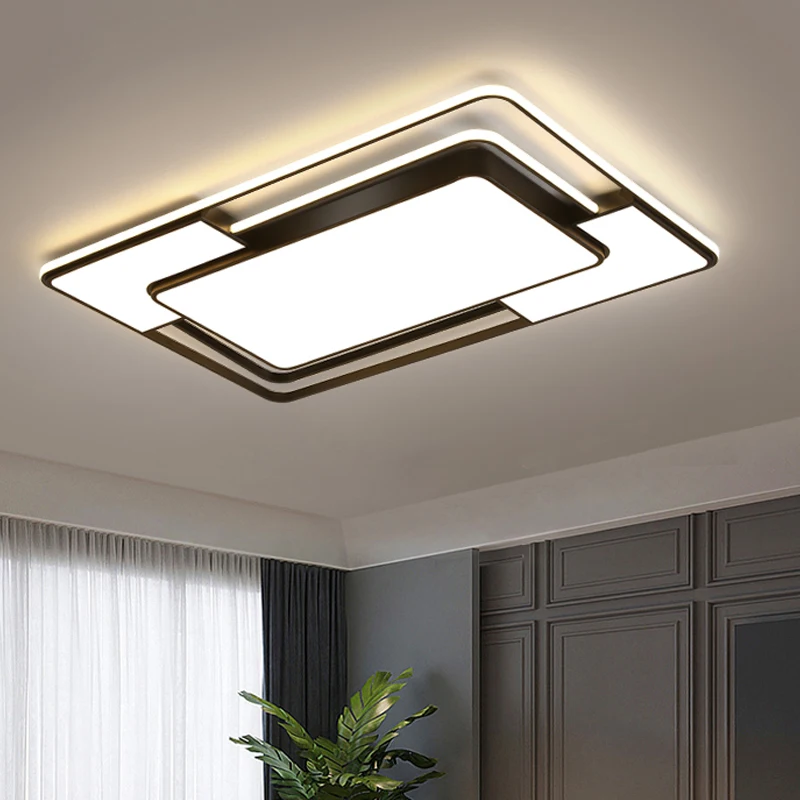 Wholesale High Quality Home Three Colors Dimmable Modern Ceiling Light Rectangle Led Ceiling Lamp for Living Room Bedroom