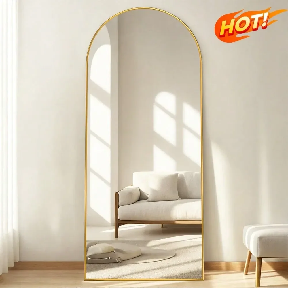 Full Length Mirror, 57 X19 Arch Floor Mirror, Floor Standing Mirror Freestanding Arch Full Body Mirror With Stand For Bedroom,