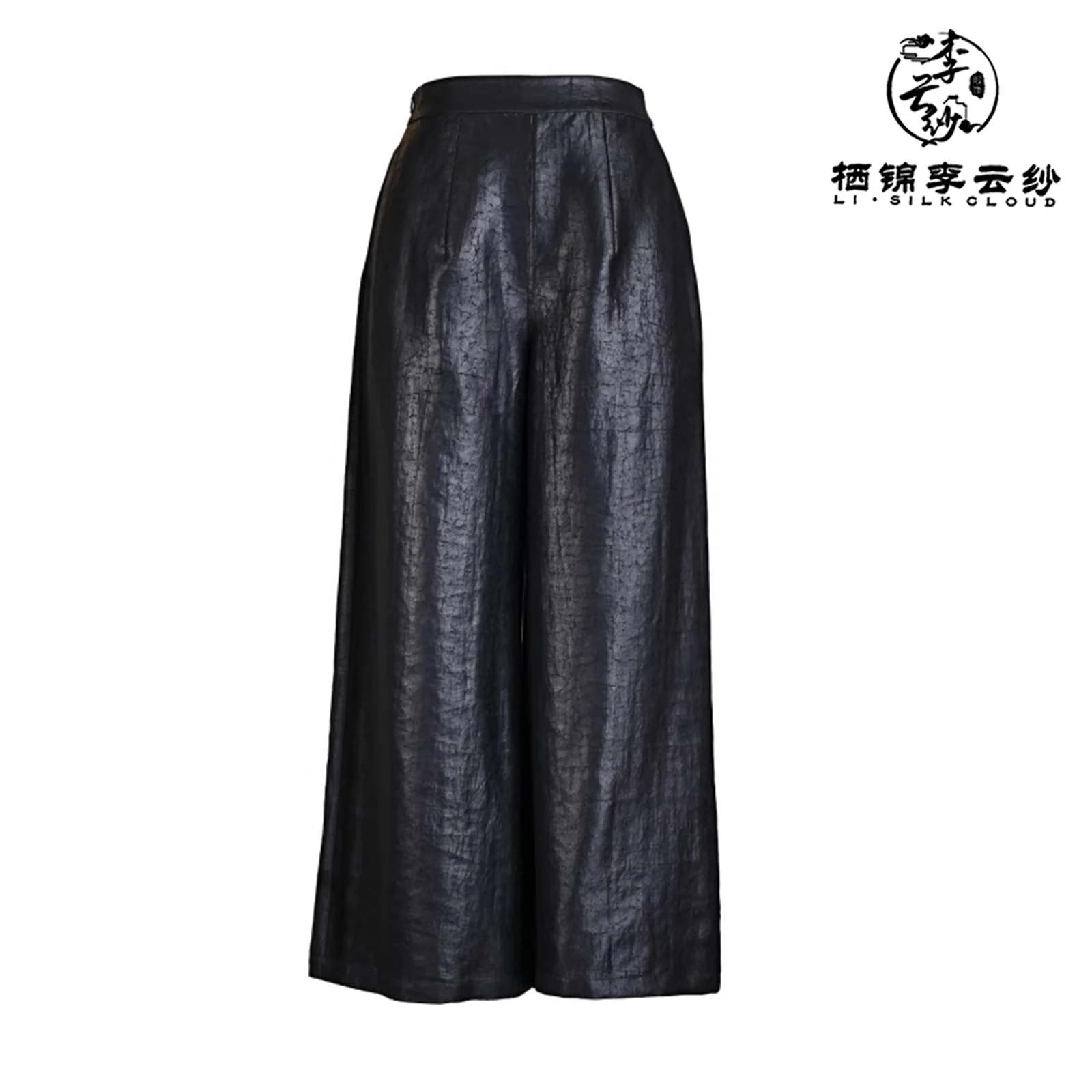 LI SILK CLOUD xiangyunsha 바지 - 부드러운 피부 친화적인 소재, 클래식한 동양 바지 광둥 블랙 펄 광둥 거즈