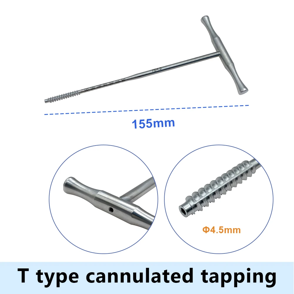 Orthopedics Screw Cannulated Tapping for Cortical Cancellous Hollow Tapping Veterinary Instrument Stainless Steel