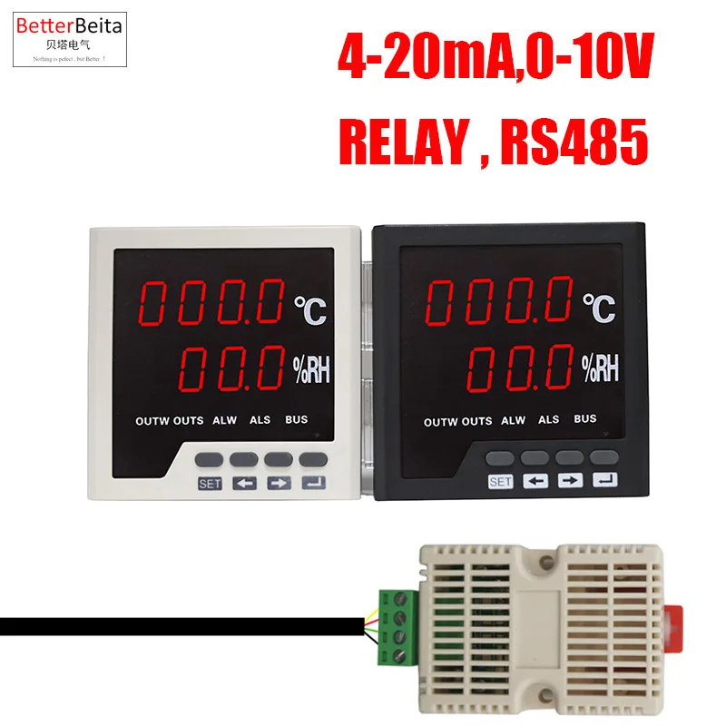 Temperature and humidity controller thermostat with RS485 0-10V 4-20mA output moisture switch