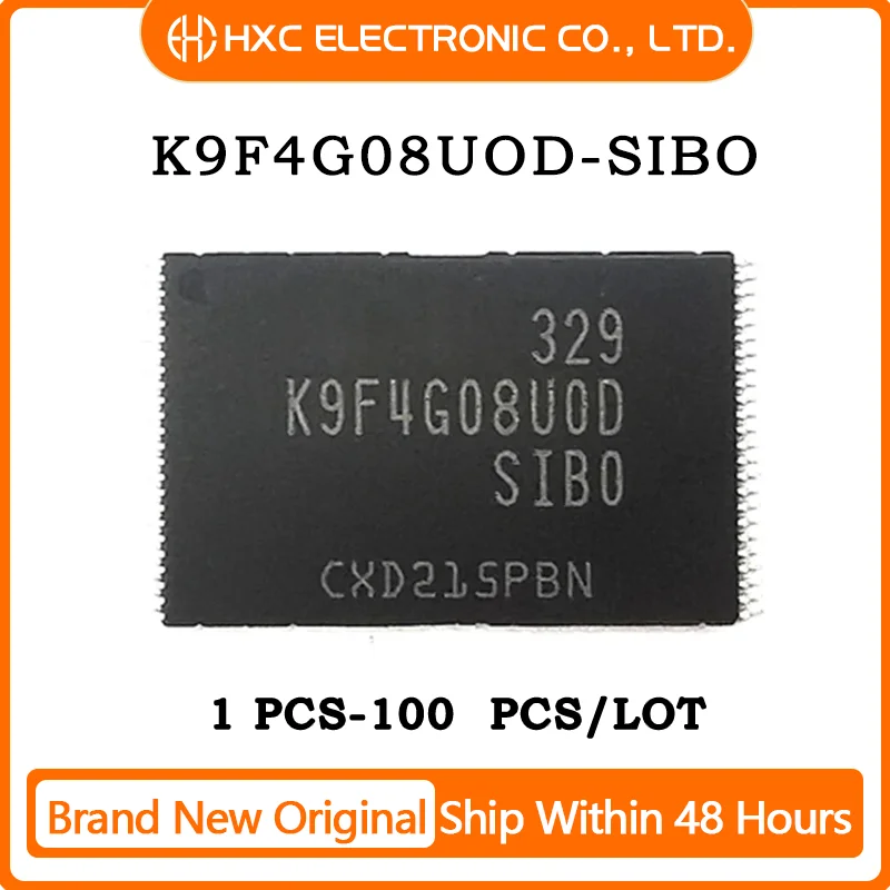 

5/10/50/100 шт., новая фотовспышка 100%, чип K9F4G08UOD TSOP48