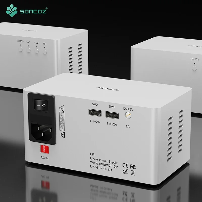 Soncoz LP1 Ultra-Low Linear Power Supply HIFI Toroidal Transformer 5V/12V/15V TPS7A4700 Audio Customized for Hi-Fi Equipment