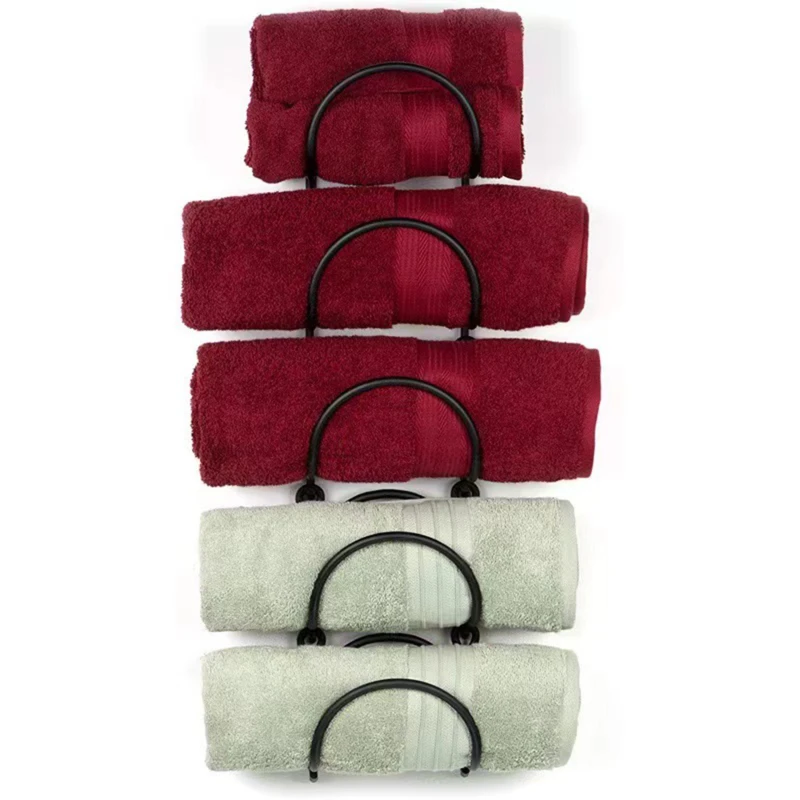 Iron Bathroom Towel Rack Wall-Mounted Wine Rack Multifunctional Storage Shelf with Multiple Layers Towel Rack