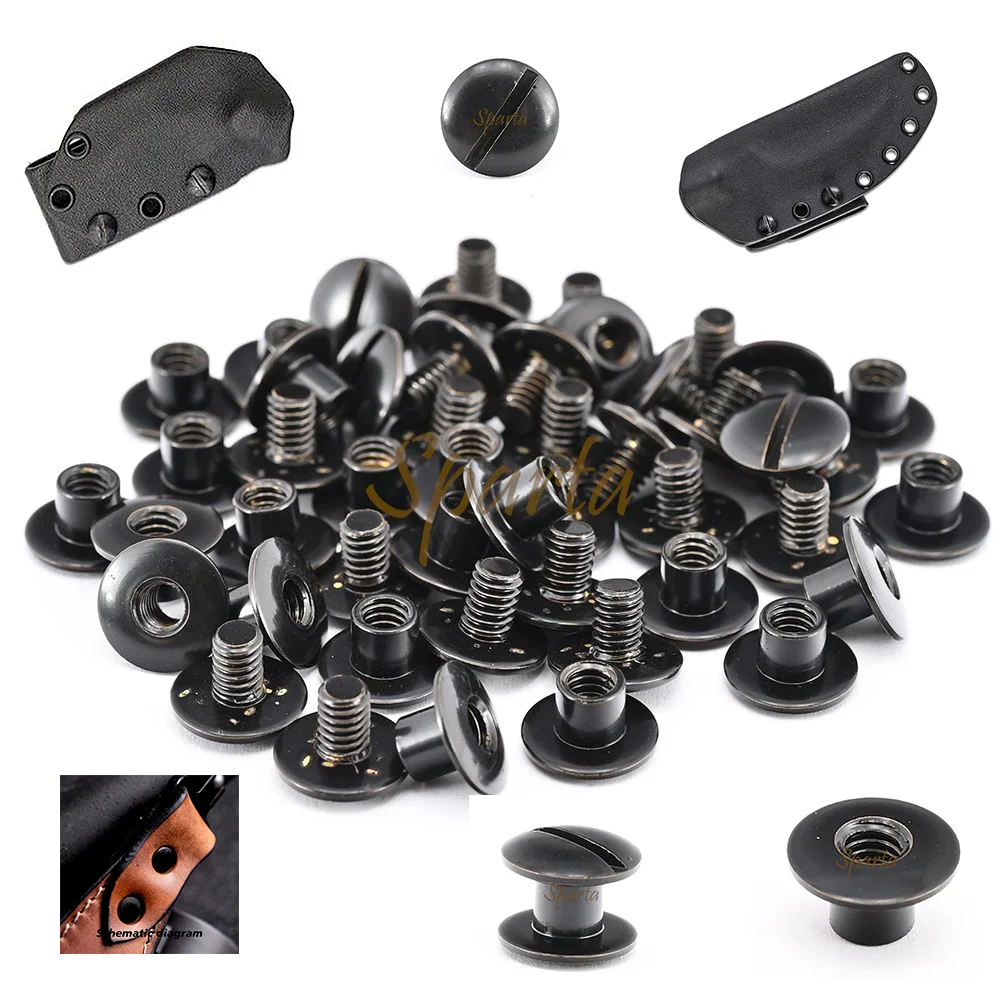 Chicago Screws Black M4 Slotted Rust-Proof Brass for DIY Leather Holsters, Kydex Sheaths & Outdoor Gear Accessories