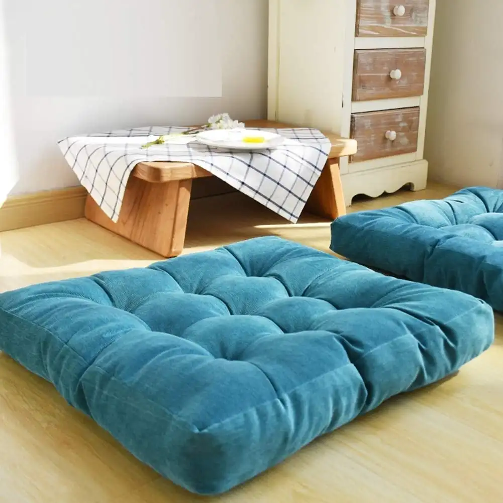 

Square Thicken Floor Cushion Cotton Linen Thick Meditation Pillow 21x21 Inch Turquoise Dimensions 21.00 x 21.00 x 3.94 Inches