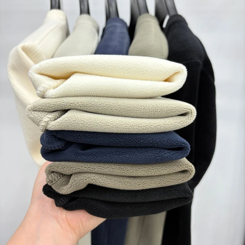 Men's autumn winter high quality fleece-lined long sleeves T-shirt round neck keep warm pullover leisure fashion Men's clothing