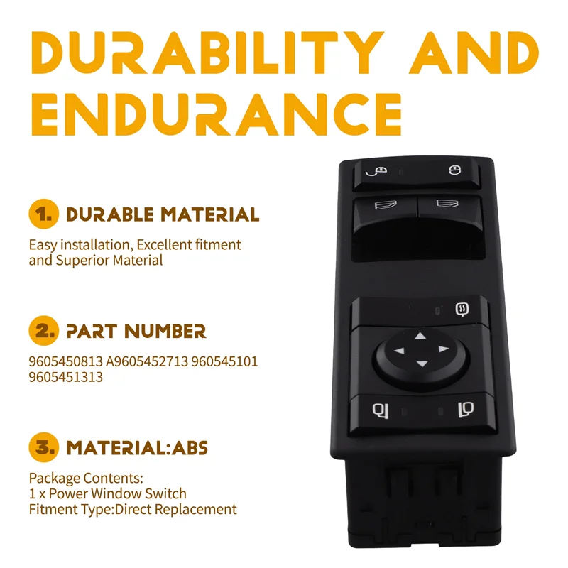 

AT92-Car Glass Lifting Switch For MP4 A9605452713 9605450813 Window Switch For MP4 Power Window Switch
