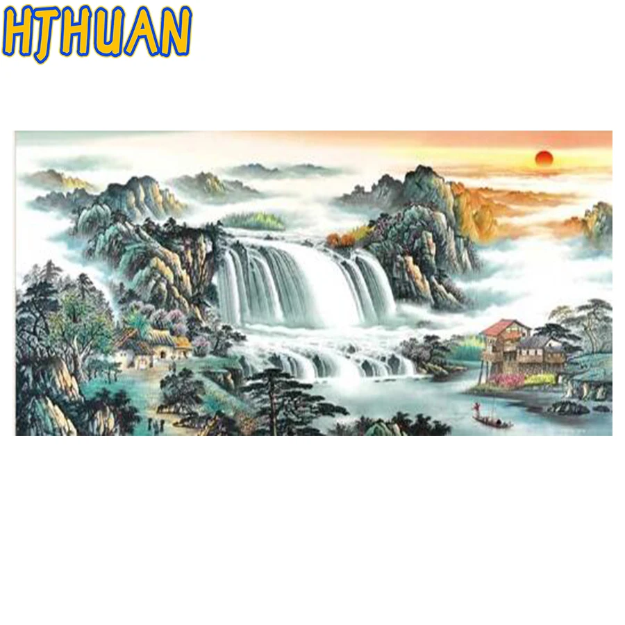 Landscape Diamond Painting, Rising Sun, Landscape, Cross Stitch, Full Round, Square, Embroidery Picture, Rhinestones Decor, Gift