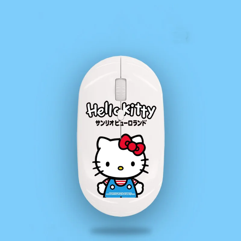 Cute Sanrio Bluetooth Wireless Mouse Hello Kittys Accessories Kawaii Anime Rechargeable Wired Gaming Computer Toys for Girl Gift