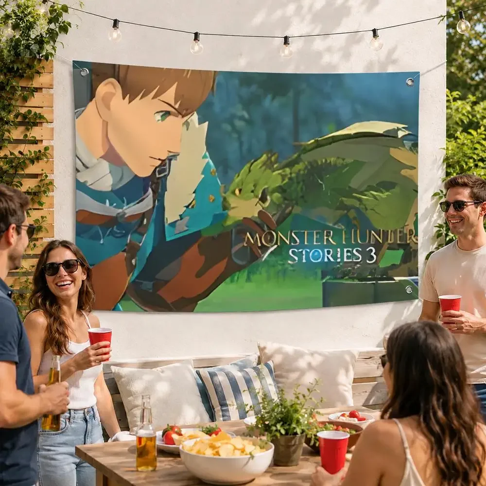 Monster Hunter Stories 3 Twisted ReflectionTapestry Decorative Suitable For Outdoor Camping Family Parties And Garden Walls Gift