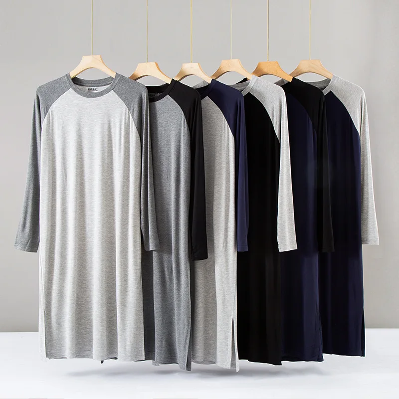 Men's Modal Nightgown 2025 Summer Loose Sleep Top