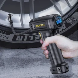 SUITU 120W Handheld Air Compressor Wireless/Wired Inflatable Pump Portable Air Pump Tire Inflator Digital for Car Bicycle Balls