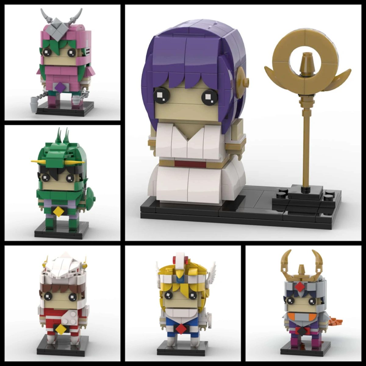 

MOC Япония аниме фигурка строительные блоки Saints Seiyaed Афина Hyogas Shiryus Warrior мультяшная кукла модель DIY детские игрушки Gif