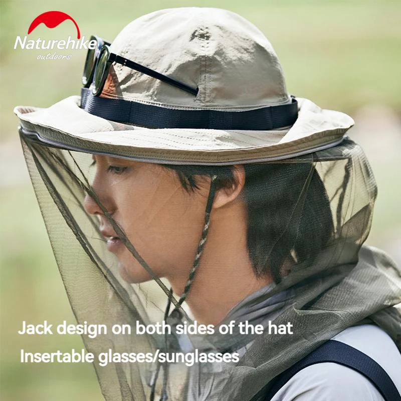 Naturehike Waterproof Fisherman Hat Sun Protection Cap with Mosquito Net Head Mesh for Outdoor Camping Hiking Jungle Fishing