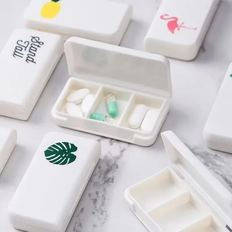 3 Grids Mini Pill Case Portable Travel Cute Small Tablet Pill Storage Organizer Box Holder Container Dispenser Case