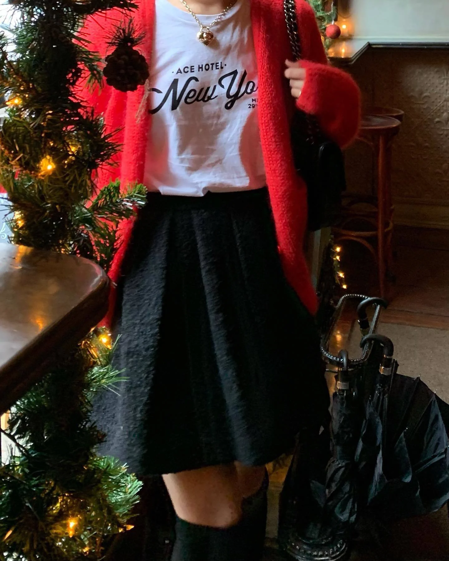 Barnn*t A-Linie Wollrock mit hoher Taille, koreanischer SLE-Schlankheitsrock, reine Farbe, Winterkollektion, Damenfaion