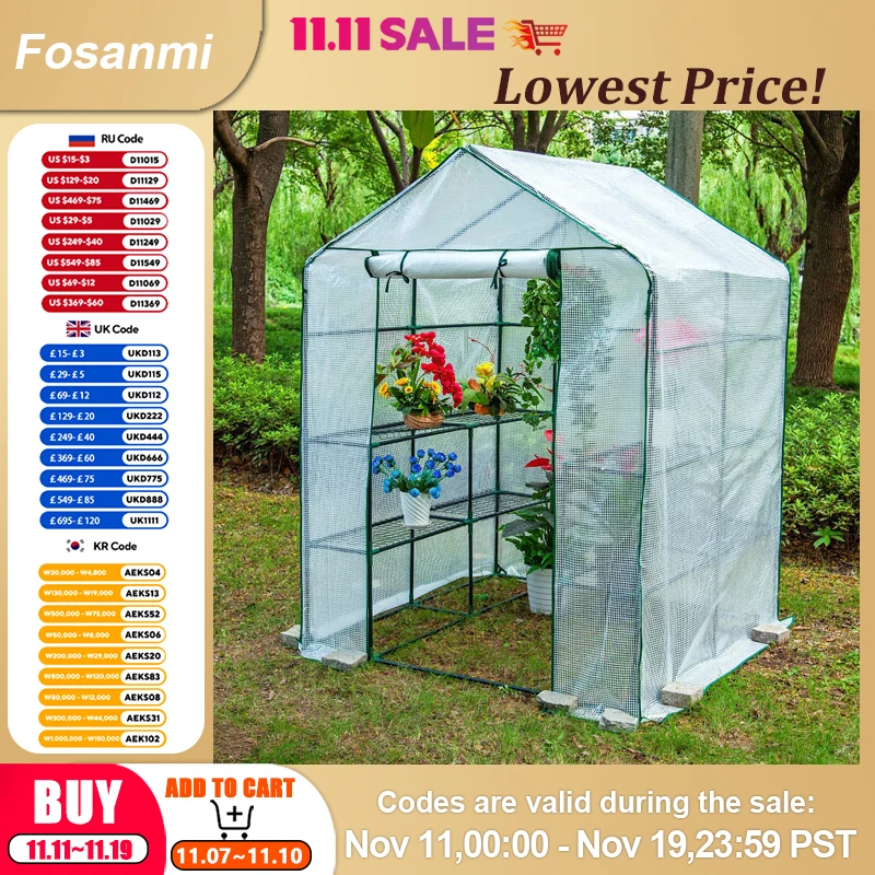 

Большая теплица для ходьбы, защитный чехол для растений на открытом воздухе, в помещении, в саду, в горшке, защита от дождя, палатка для выращивания