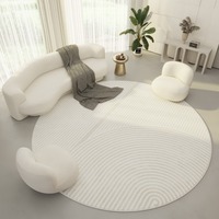 Minimalist Stripe Round Carpet Nordic Style Lines Design Mat Modern Home Decor Anti-slip Rug for Living Room Bedroom Office