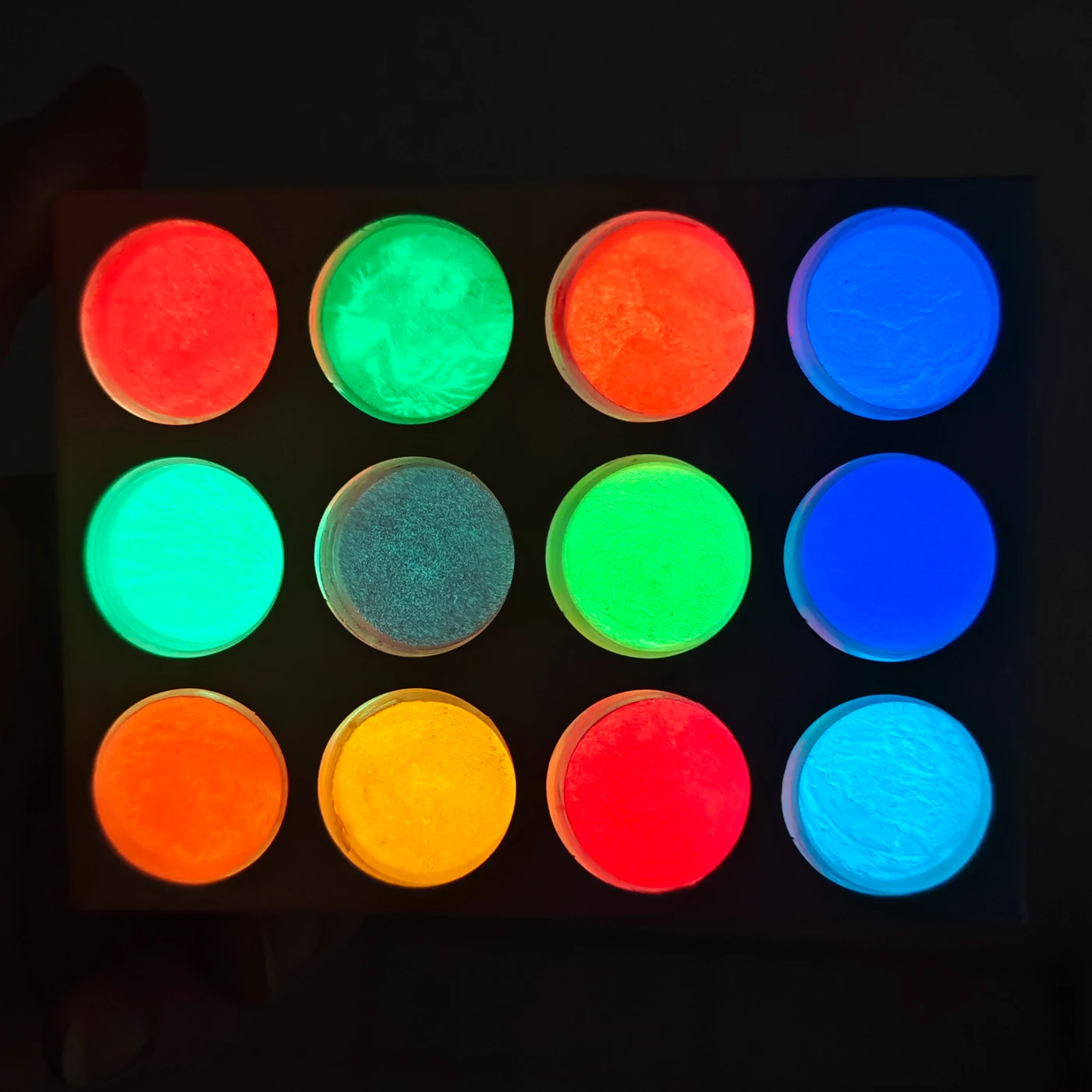 12color/set Luminous Powder Fluorescent Pigment Phosphor Nail Glitter Powder Chrome Pearlescent Powder Epoxy Resin Pigment