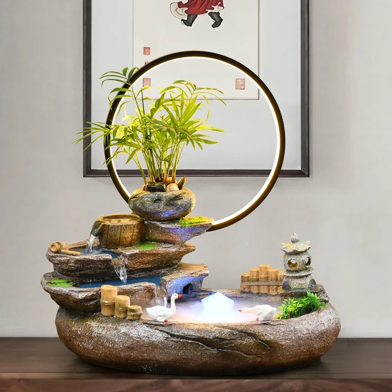 Creative Water Purifier Lamp Ring Ornaments Bonsai Micro Landscape Home Living Room Office Decorations