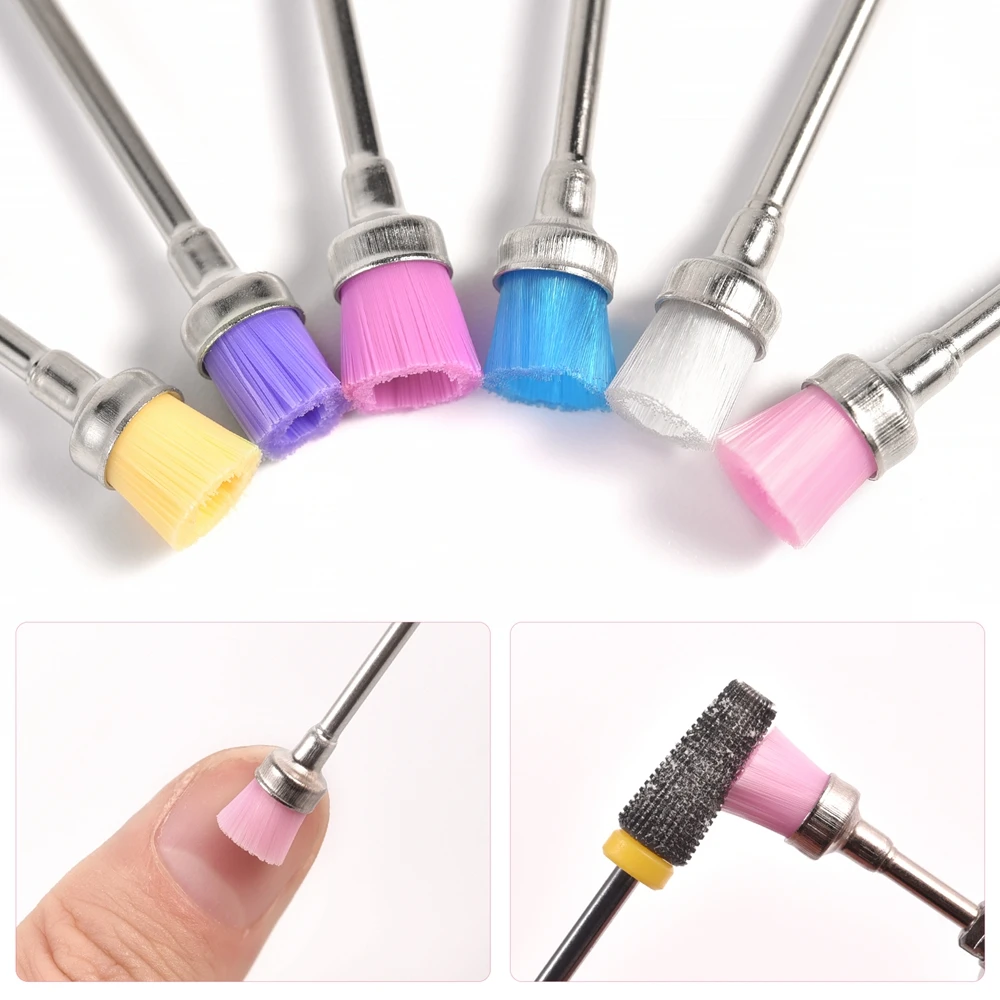 5/10PCS Nail Drill Bits Milling Cutter Cleaning Brushes for Clean Electric Nail Machine File Nail Art Manicure Pedicure Tools