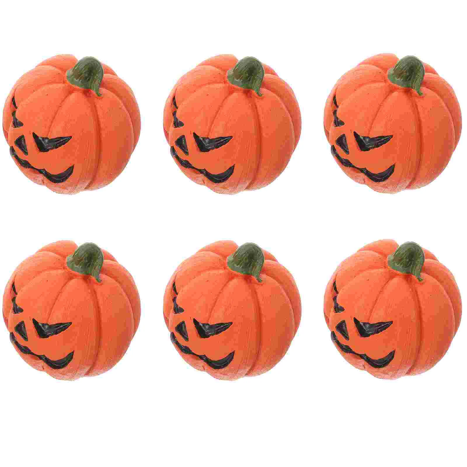 

6 Pcs Fish Tank Model Decoration Baby Halloween Outdoor Decorations for Home Ornament Resin Miniature Pumpkins