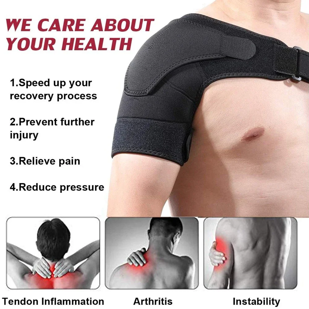 1Pcs Shoulder Brace Adjustable Shoulder Support With Pressure Pad for Injury Prevention, Sprain,Soreness,Tendinitis and Bursitis