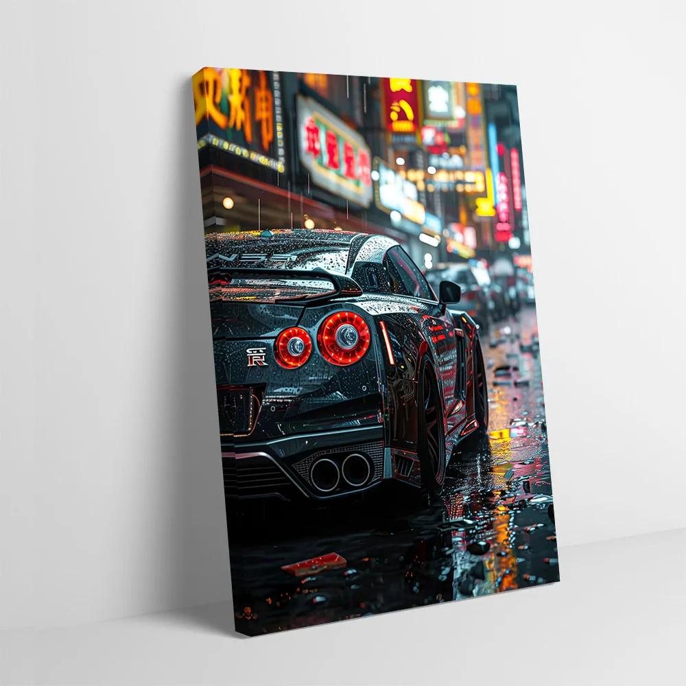Постер GTR R35 Street City, настраиваемая печатная картина на холсте для украшения стен, декор для спальни и гостиной