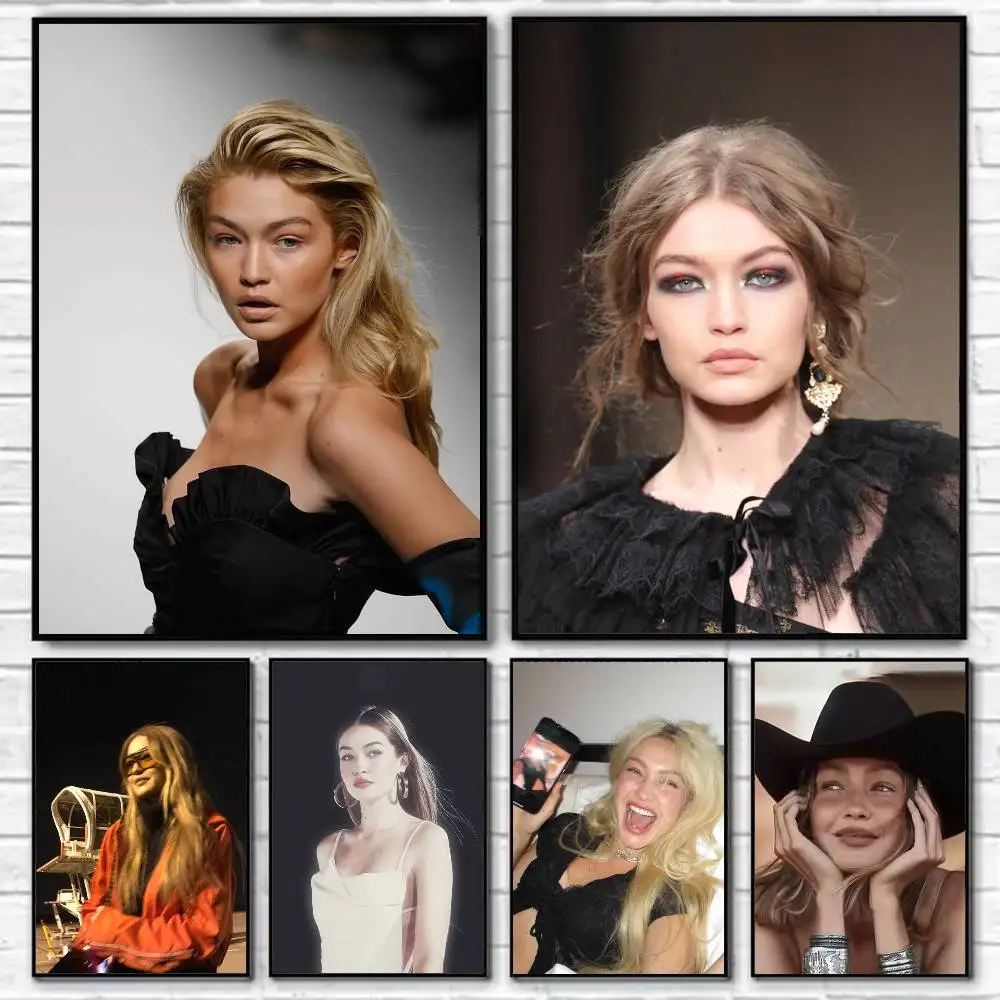 

Street Style Chic G-Gigi H-Hadid Poster Self-adhesive Art Waterproof Paper Sticker Coffee House Bar Room Wall Decor