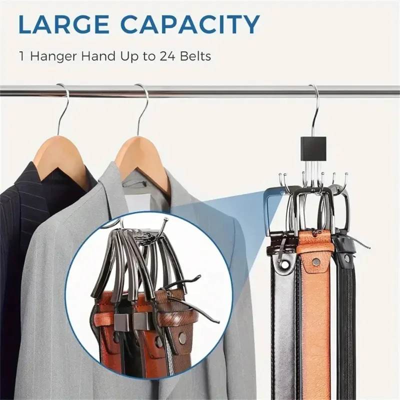 360° Rotatable Multi-Claw Storage Coat Hook Multifunctional Clothes Rack for Belt Bra Tank Top Tie Scarf Purse Hanger Organizer