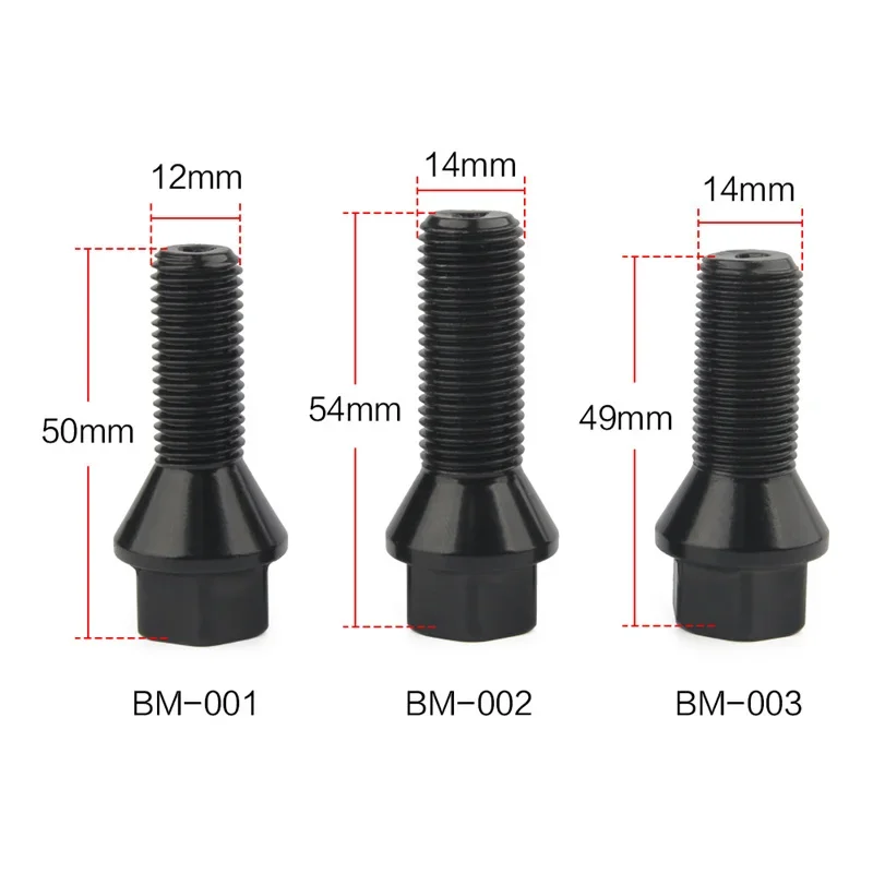 for BMW E90 E91 E92 X1 X3 X5 X6 3 Series Wheel Lugs Bolts Nut Stud Screws Car Retainer Clips M12 X 1.5 M14 X 1.5 M14 X 1.25