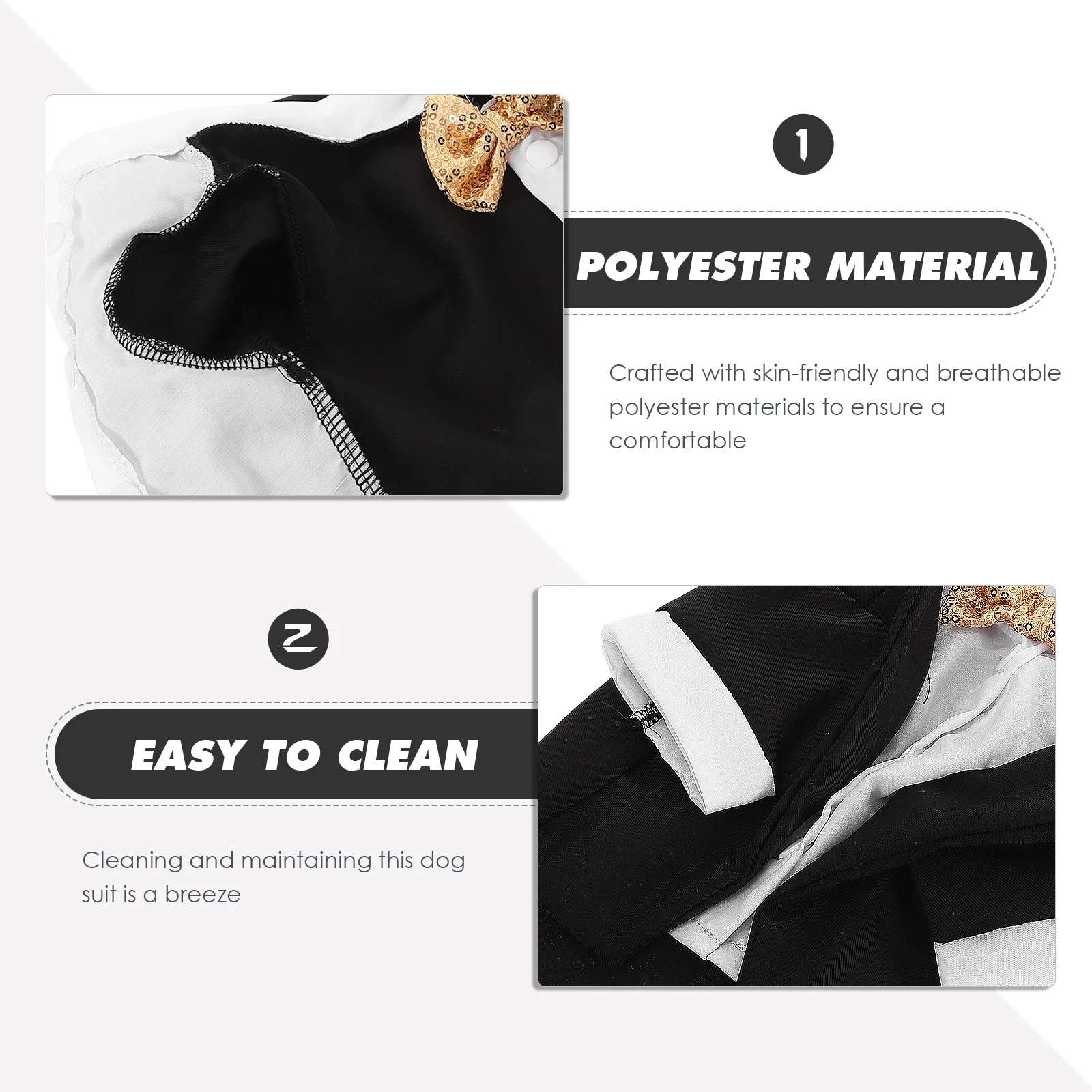 

1Set Pet Suit Tuxedo Formal Dress Soft Breathable Fabric Wedding Party Puppy Outfit Trendy Adjustable Fit