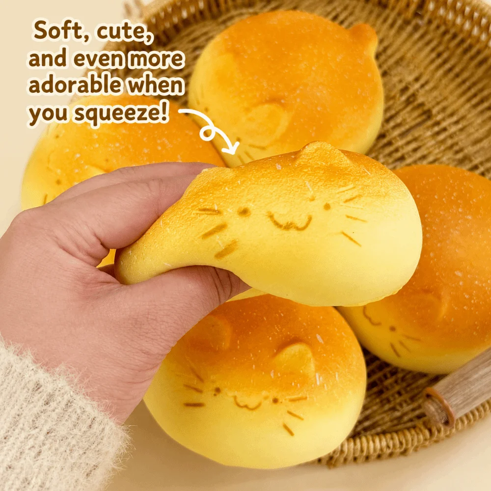 Cartoon Bread Squeeze Toy Slow Rising Hand Relax Slow Back Bread Toy Soft Bread Cute Cat Dog Pig Stress Relief Toy For Adults