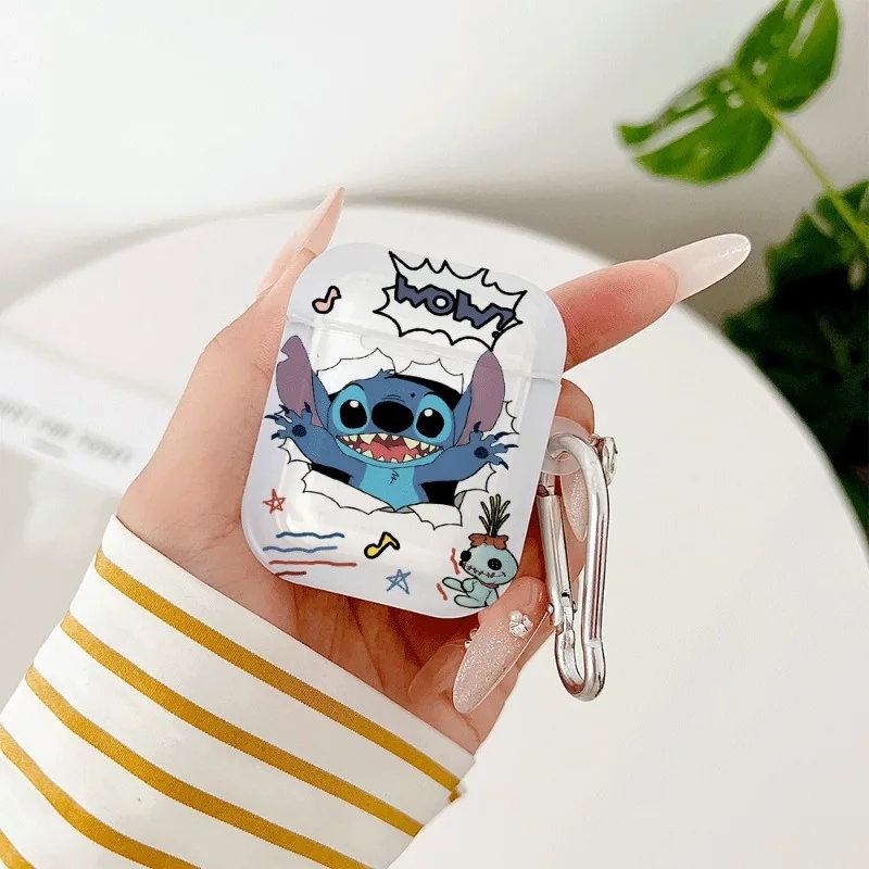 ديزني غرزة الكرتون حقيبة سماعة الاذن ل Airpods 1 2 3 4 برو سيليكون الغطاء الواقي ل Airpods Pro2 سماعة رأس مزودة بتقنية البلوتوث غطاء