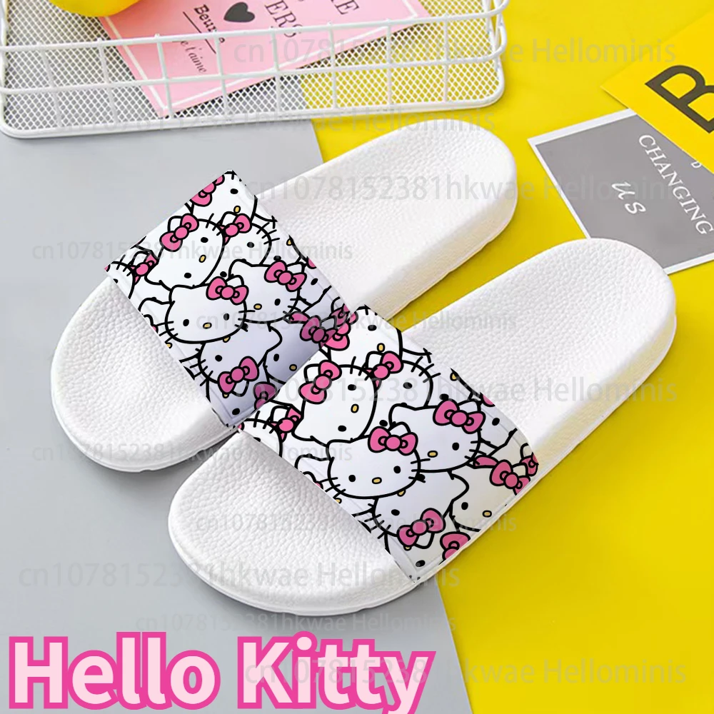 Hello Kitty nowy nadruk kapcie damskie letnie antypoślizgowe sandały plażowe casualowa lekka na świeżym powietrzu domowe kapcie studentów