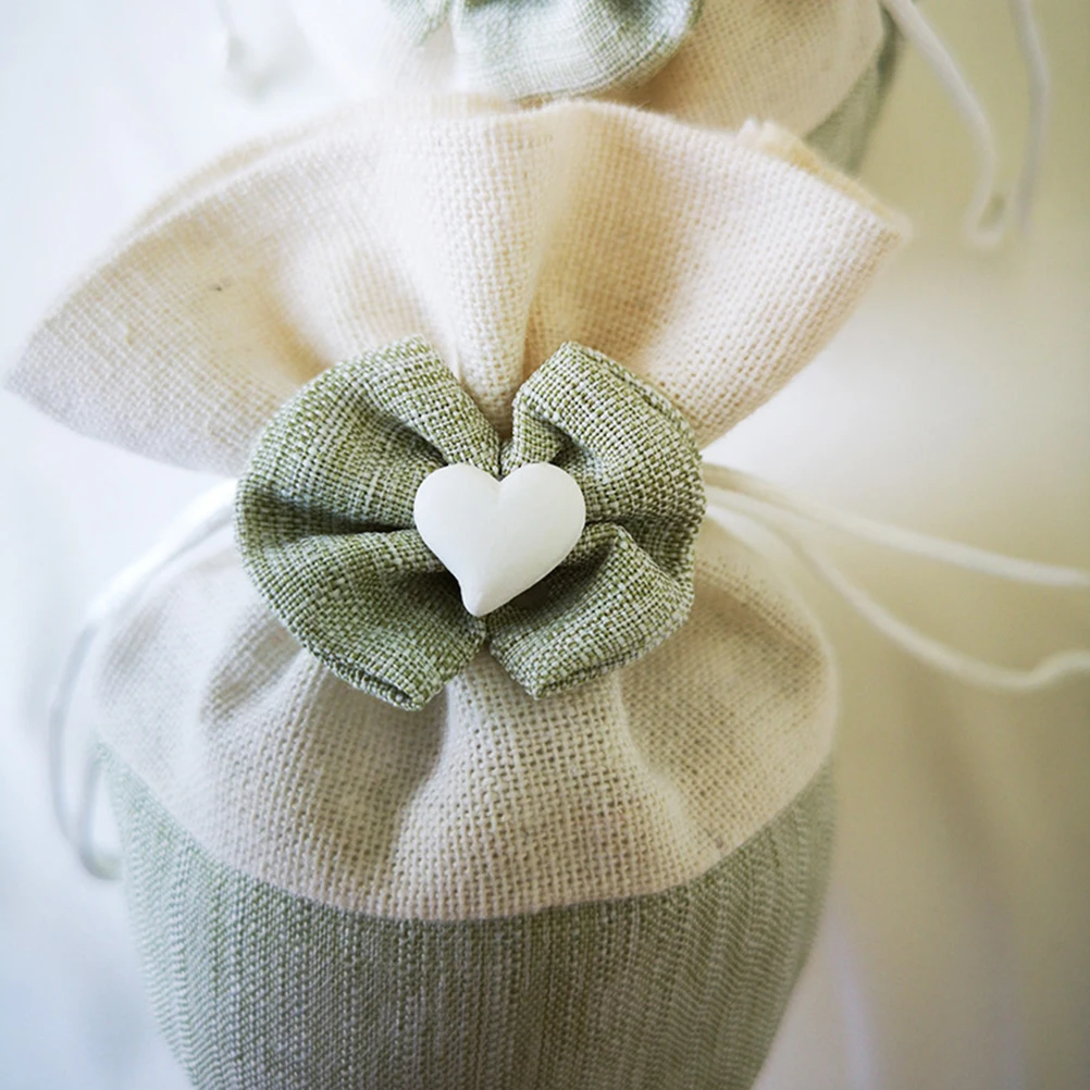 

5 Pcs Thickened Flower Cloth Bag Favor Storage Drawstring Pouch The Gift Burlap Candy Linen