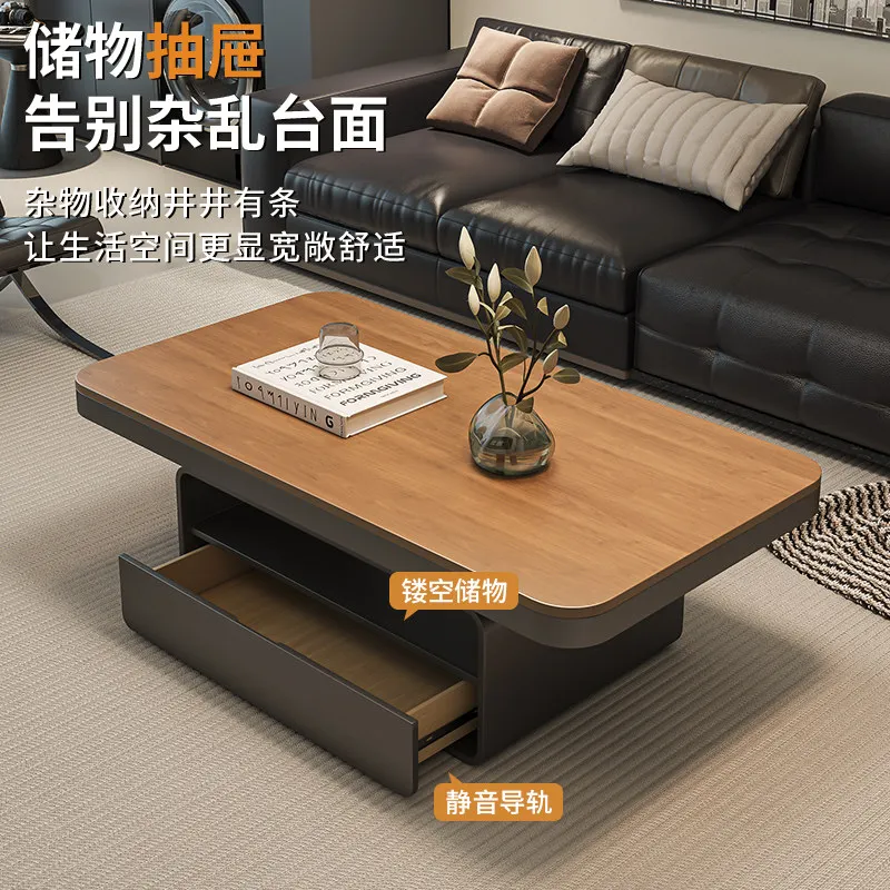 Modern Simple Rectangular Coffee Table Light Luxury Italian Minimalist Living Room Home Rock Slab Edge Side Tables Furniture