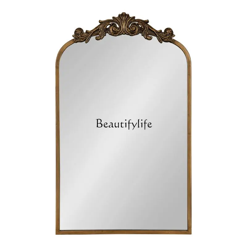 

European retro vanity mirror wall-mounted desktop household vanity mirror wall-mounted French engraving