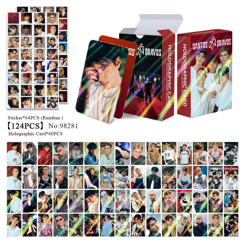 124Pcs/Set Idol SANTOS BRAVOS New Series Flash Cards Lomo Cards And Sticker Postcard Drew Kaue Alejandro Gabi Kenneth Fans Gifts