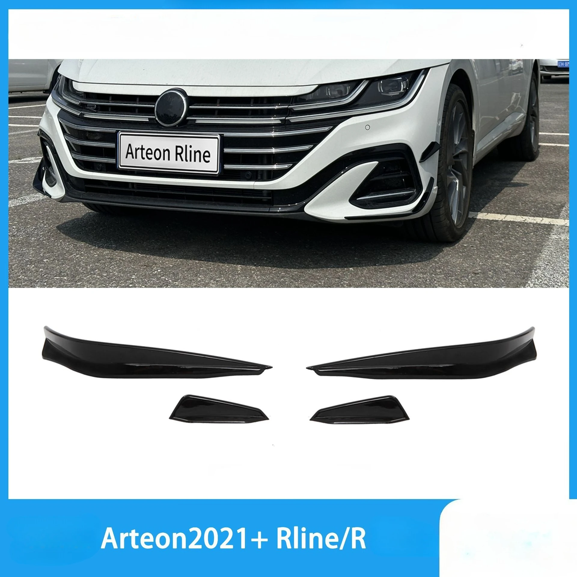 

Suitable for Volkswagen 21+CC VW 21+Arteon R Line Wind Knife Front Bar Blade Trim Spoiler