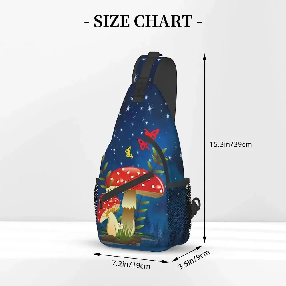 Red Mushroom Sling Bag Travel Crossbody Backpack Chest Hiking Bags Casual Shoulder Daypack Lightweight Outdoor Climbing Runners