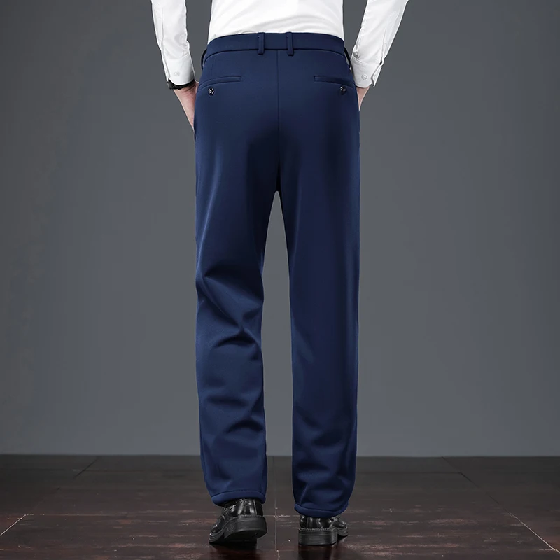 Vielseitige, kältebeständige Herrenhose mit dickem Plüschfutter, Stretch-Gürtelkompatibilität, für verschiedene Anlässe geeignet, lange Hose. – Detail 17