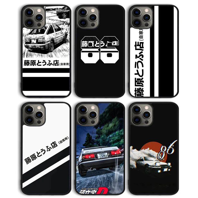 Amine INITIAL D AE86 Car Phone Case Back Cover for iPhone 16 15 SE2020 14 13 11 12 Pro Max mini XS XR X PlusS Shell Coque