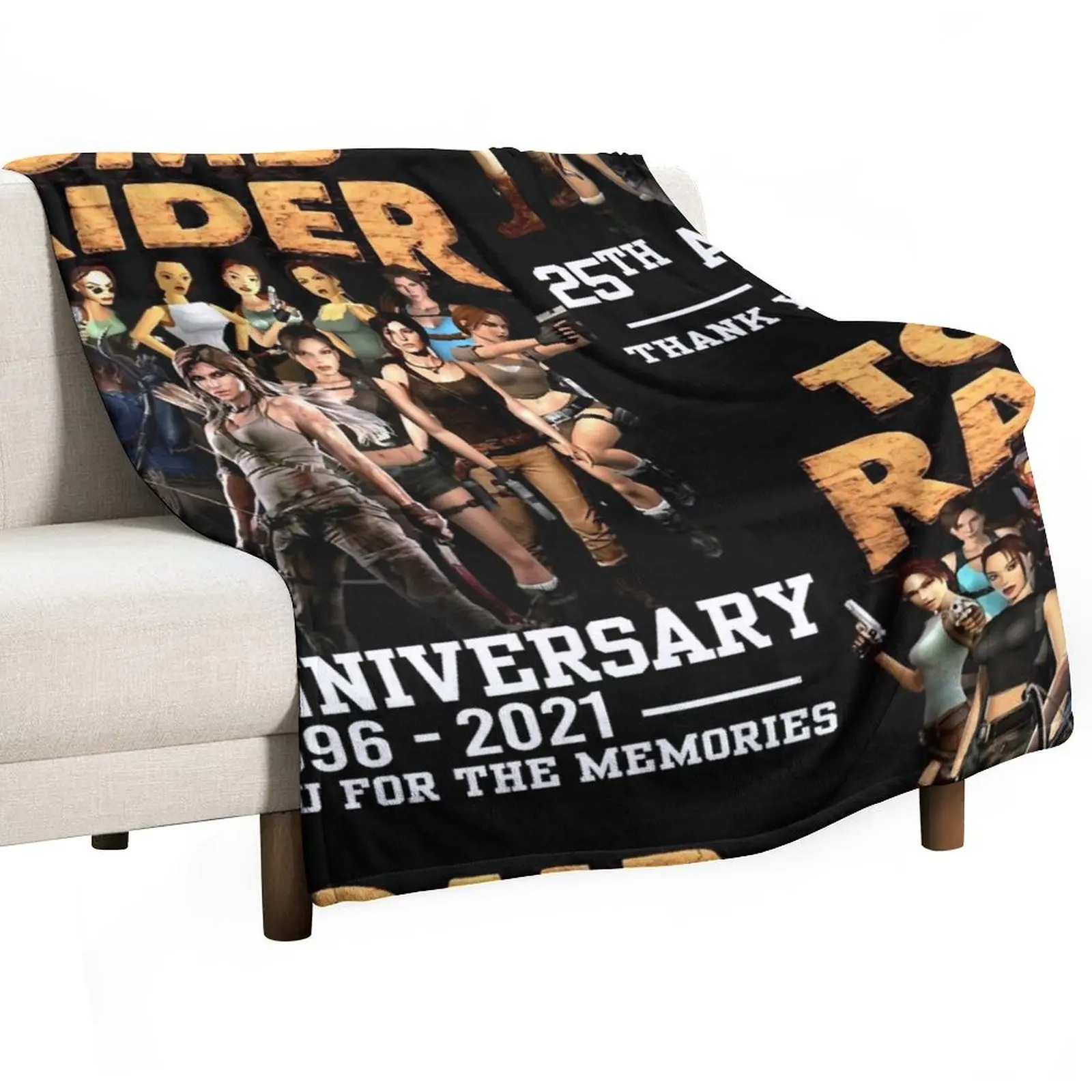 

Thank-You-for-The-Memories-25th-Anniversary-1996-2021-Tomb-Raider-T-Shirts-Gift-For-Fans Throw Blanket Bed Blankets