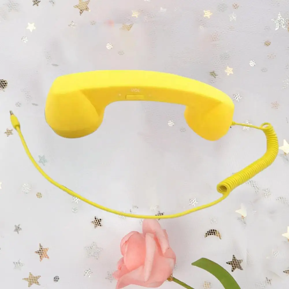 레트로 디자인 휴대폰 헤드셋, 레트로 3.5mm 휴대폰 핸드셋, 볼륨 조절 마이크 포함, 모바일 통화용