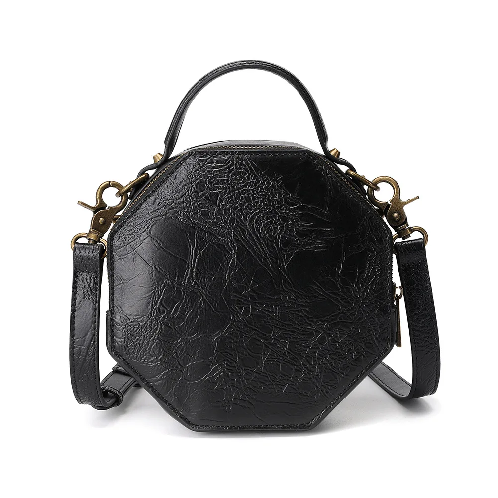 Bolso cruzado de un solo hombro para mujer, bolsa de estilo Medieval, renacentista, Industrial, Retro, gótico, negro, puntero de reloj Punk, portátil