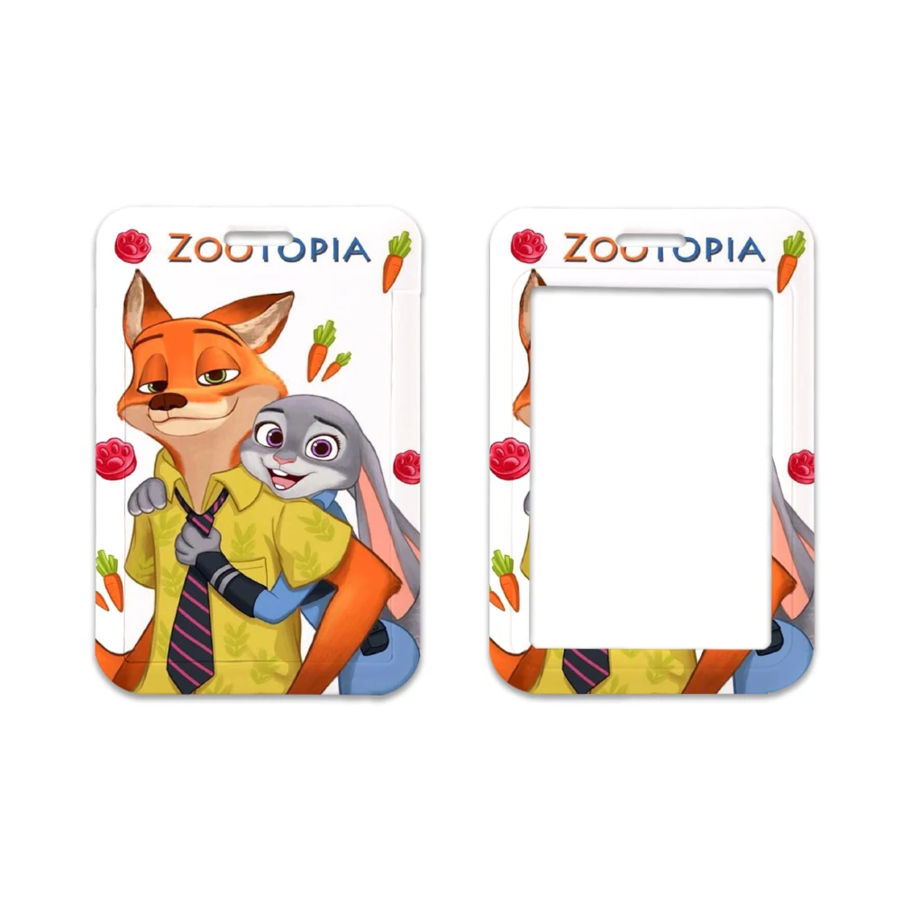 Funda de tarjeta de dibujos animados de Disney, Protector de figura bonito, personalizado, nombre de personalidad, soporte de insignia de tarjeta de identificación con cordón de cinta