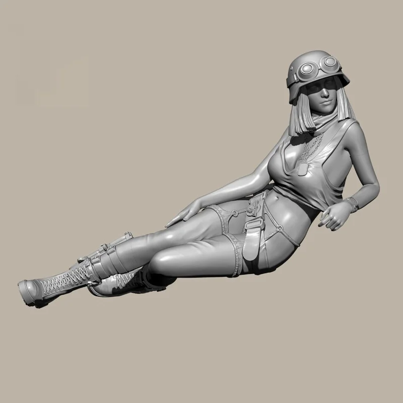 

1/35 Girl Resin Model Figure Gk Micro Miniature 3d Printed White Model Toy Unassembled And Unpainted Kit