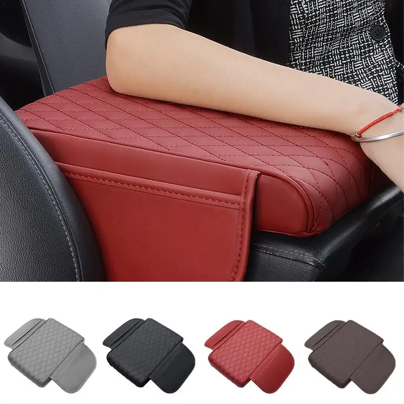 Car Armrest Cushion Center Console Box Pad Protector Non Slip Soft With Side Storage Pockets Cover automobile Accessories